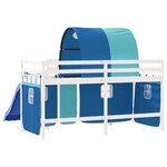 vidaXL Lit mezzanine enfants avec tunnel sans matelas bleu 90x200 cm