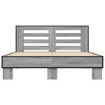 vidaXL Cadre de lit sonoma gris 135x190 cm bois d'ingénierie et métal