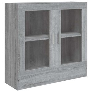 vidaXL Armoire à vitrine Sonoma gris 82 5x30 5x80 cm Bois d'ingénierie