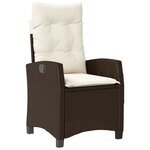 vidaXL Ensemble à manger de jardin 3 Pièces et coussins marron poly rotin