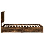 vidaXL Lit de Rangement Chêne fumé 100 x 200 cm Bois d'ingénierie