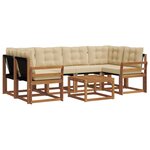 vidaXL Ensemble de canapés d'extérieur 7 pc Naturel et Beige