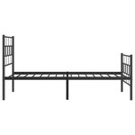 vidaXL Cadre de lit métal sans matelas avec pied de lit noir 75x190 cm