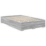 vidaXL Cadre de lit Gris Sonoma 135 x 190 cm Bois d'ingénierie