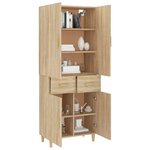 vidaXL Buffet haut Chêne sonoma 69 5x34x179 cm Bois d'ingénierie