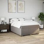 vidaXL Sommier à lattes de lit avec matelas Taupe 140x200 cm Tissu