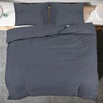 vidaXL Ensemble de housse de couette Anthracite 220x240 cm Coton
