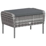 vidaXL Chaise de jardin avec tabouret gris résine tressée