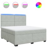 vidaXL Sommier à lattes de lit et matelas Gris clair 180x200cm Velours