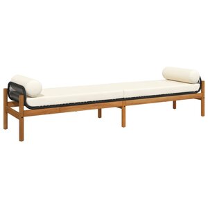 vidaXL Banc de jardin avec coussin noir résine tressée acacia