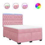 vidaXL Sommier à lattes de lit avec matelas Rose 160x200 cm Velours