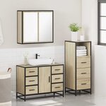 vidaXL Ensemble de meubles de salle de bain 3 Pièces chêne sonoma