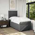 vidaXL Sommier à lattes de lit avec matelas Gris foncé 90x200 cm Tissu