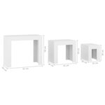 vidaXL Tables basses gigognes 3 Pièces Blanc Bois d’ingénierie