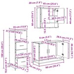 vidaXL Ensemble de mobilier de salle de bain 3 Pièces Bois Ancien