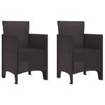 vidaXL Ensemble de salle à manger de jardin 3 pièces en poly rattan marron