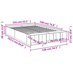 vidaXL Cadre de lit sonoma gris 135x190 cm bois d'ingénierie