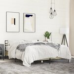 vidaXL Cadre de lit chêne sonoma 150x200 cm bois d'ingénierie et métal