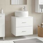 vidaXL Vanité de lavabo mural Blanc 49 5 x 44 5 x 66 cm