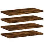 vidaXL Étagères murales 4 Pièces chêne fumé 40x20x1 5cm bois d'ingénierie