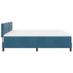 Lit Box Spring vidaXL avec Matelas Bleu Foncé 200x200 cm Velours