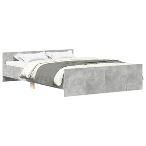vidaXL Cadre de lit sans matelas gris béton 140x190 cm