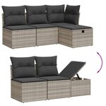 vidaXL Salon de jardin 11 Pièces avec coussins gris clair résine tressée