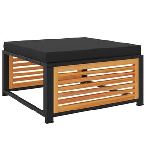 vidaXL Tabouret de jardin avec coussin 68x68x30cm bois massif d'acacia