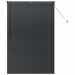 vidaXL Store de Fenêtre avec des rideaux Autre Noir 120 x 175 cm Aluminium