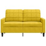 vidaXL Canapé à 2 places Jaune 120 cm Velours