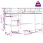 vidaXL Cadre de Lit Mezzanine pour Enfants avec Rideaux Blanc et Bleu