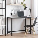 vidaXL table Blanc 100 x 50 x 77 cm Bois d'ingénierie et acier