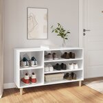 vidaXL Armoire à chaussure Blanc brillant 102x36x60 cm Bois ingénierie