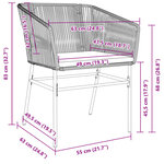vidaXL Chaises de jardin lot de 2 avec coussins gris résine tressée