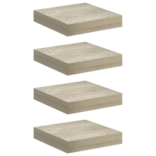vidaXL Étagères murales flottantes 4 Pièces chêne 23x23 5x3 8 cm MDF