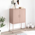 vidaXL Buffet haut rose 68 5x38 5x107 cm acier