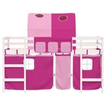 vidaXL Lit mezzanine enfants avec tunnel sans matelas rose 90x190 cm
