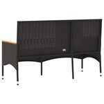 vidaXL Banc de jardin à 3 places avec coussins noir résine tressée