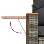 Ensemble de Canapé de Jardin 8 Pièces avec Coussins Gris Poly Rattan Acacia