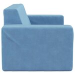 vidaXL Canapé pour enfants à 2 places Bleu Peluche douce
