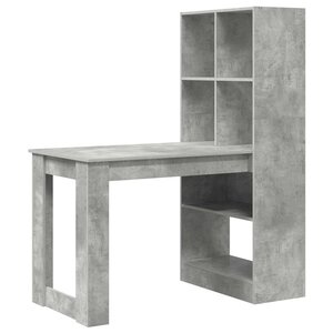 vidaXL Bureau Gris béton 122 x 67 x 145 cm Bois d'ingénierie