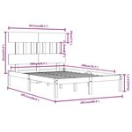 vidaXL Cadre de lit sans matelas noir 200x200 cm bois massif