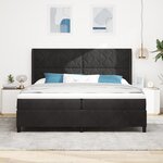 Lit Box Spring vidaXL avec Matelas Noir 200x200 cm en Velours