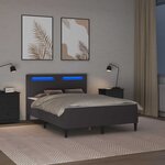 vidaXL Cadre de lit avec bandes LED Gris 120 x 200 cm Simili cuir