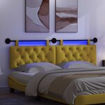 vidaXL Tête de lit suspendue Jaune Velours