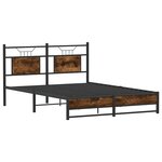 vidaXL Cadre de lit sans matelas chêne fumé 140x190 cm bois ingénierie
