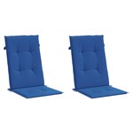 vidaXL Coussins de chaise de jardin à dossier haut lot de 2 bleu royal