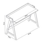 Bureau table poste de travail 123 x 53 x 80 cm bambou naturel 03_0009055