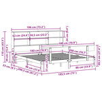 vidaXL Lit bibliothèque sans matelas blanc 180x200 cm bois pin massif