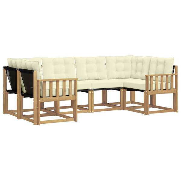 vidaXL Ensemble de canapés d'extérieur 6 pc Blanc et crème